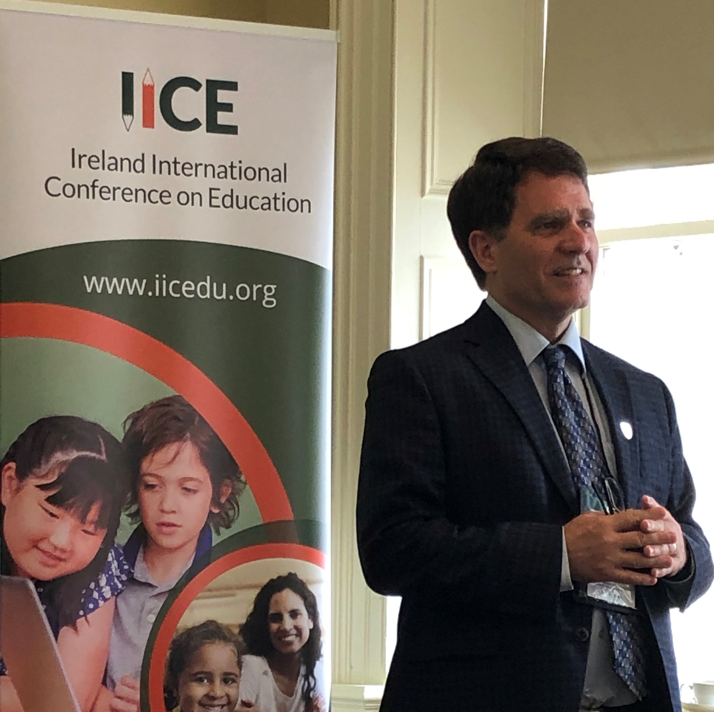 Dr. Smith presenting the results of the international student teaching study to the Ireland International Conference on Education, 2019