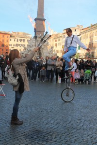 Street performer in Piazza Navona