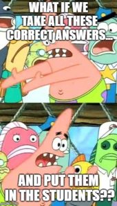 A "Patrick Placement" Meme discussing the Traditional Model of Education.